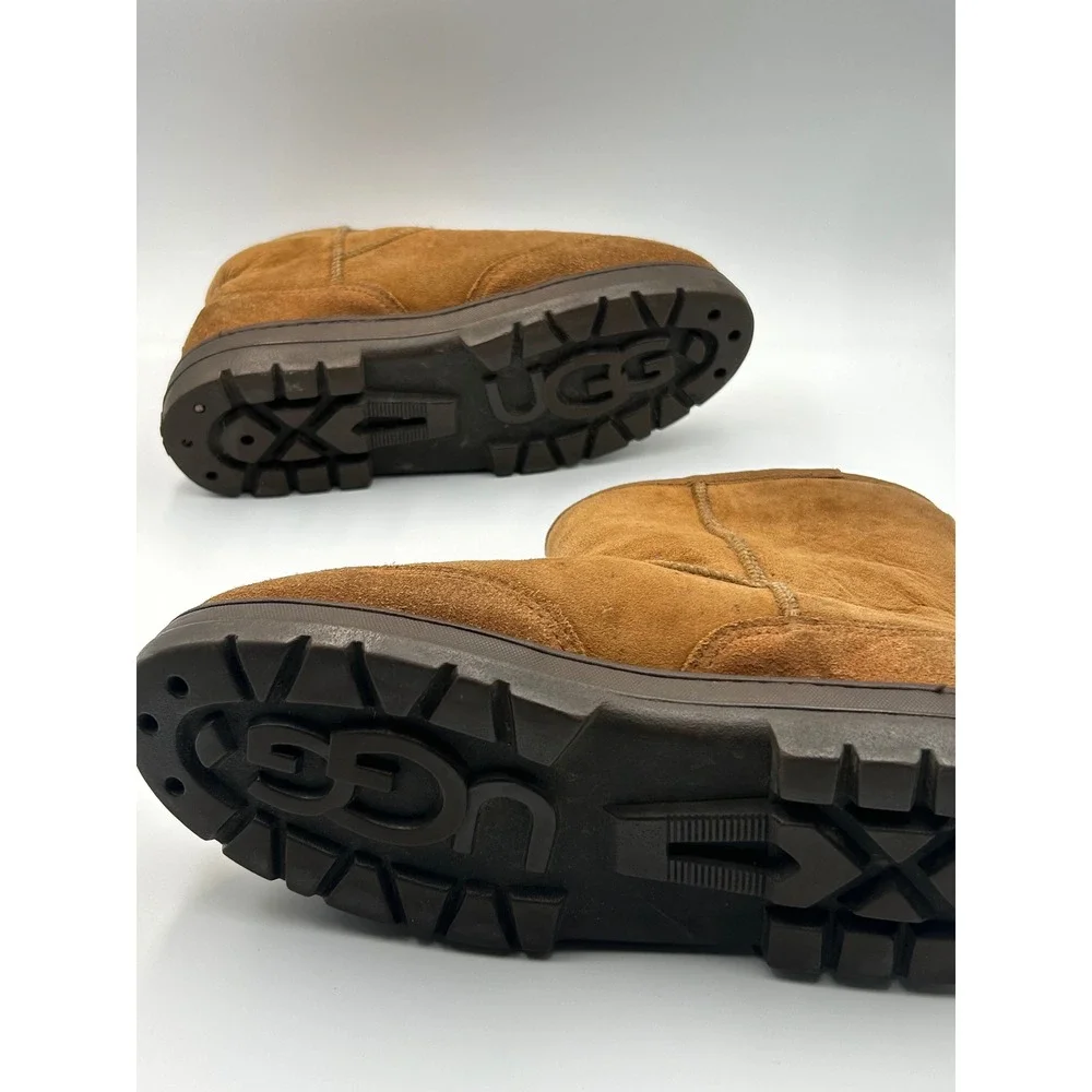UGG Australia Ultra Short Womens 9 Chestnut Tan Sheepskin Boots Made in NZ 5225